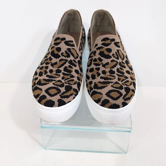 Steve Madden Platform Sneakers sz 9 Women Animal Print Shoes Slip on knit mailer - Picture 3 of 10